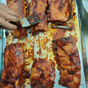 Slow Roasted Korean Style Pork Ribs (4 ribs) - overnight marinade