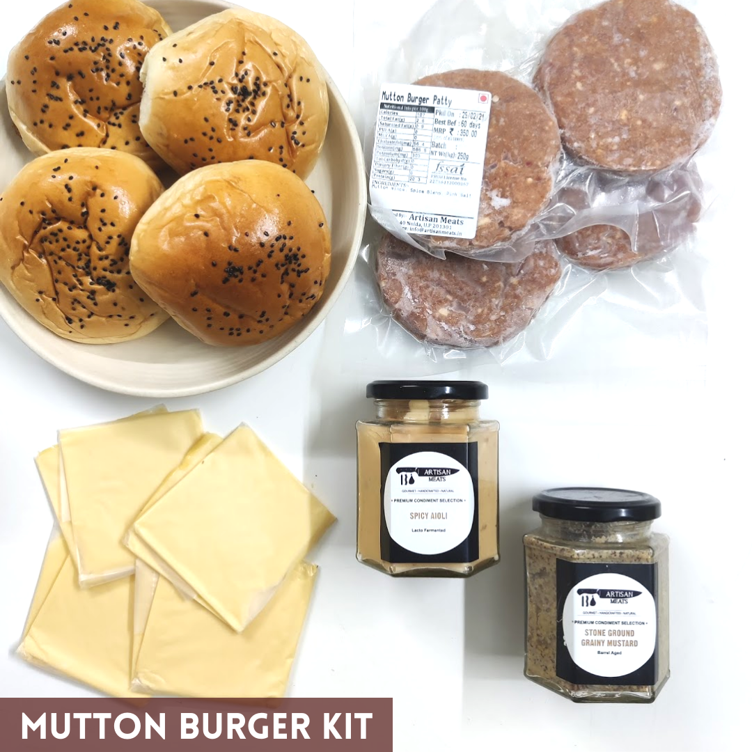 Mutton Burger Kit- 4 burgers